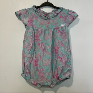 Vineyard vines baby bougainvillea bubble romper size 18-24m